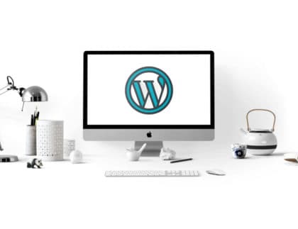 Wordpress Logo on Mac screen